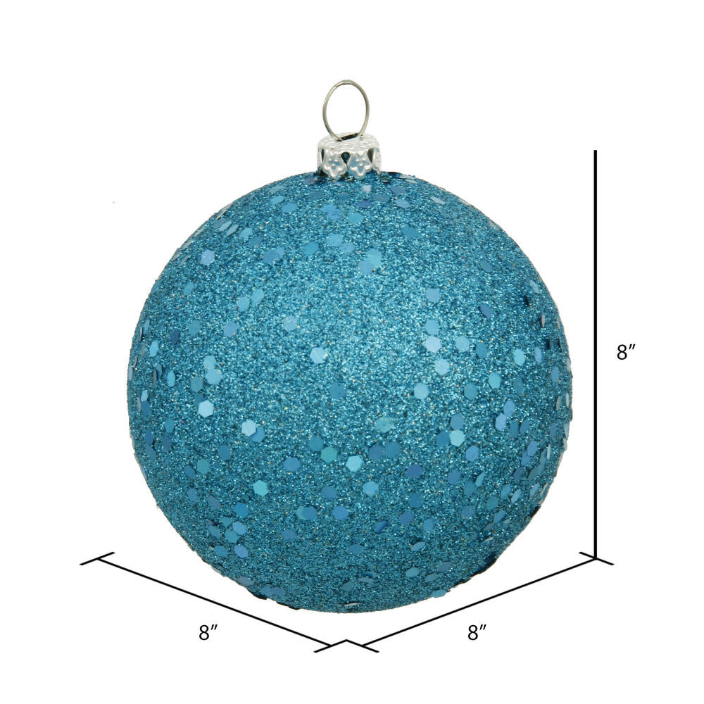 Vickerman 8" Turquoise Sequin Ball Ornament