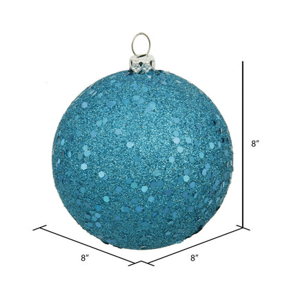 Vickerman 8" Turquoise Sequin Ball Ornament