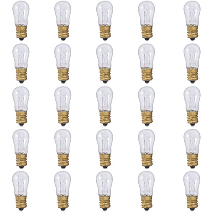 BULBRITE INCANDESCENT S6 CANDELABRA SCREW (E12) 6W DIMMABLE LIGHT BULB 2700K/WARM WHITE 25PK (703006)