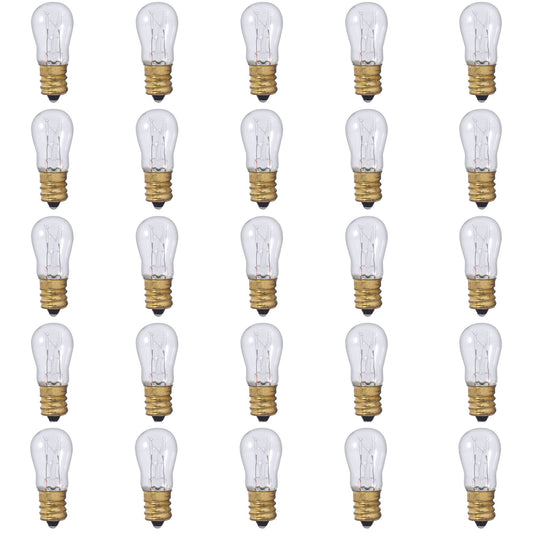 BULBRITE INCANDESCENT S6 CANDELABRA SCREW (E12) 6W DIMMABLE LIGHT BULB 2700K/WARM WHITE 25PK (703006)