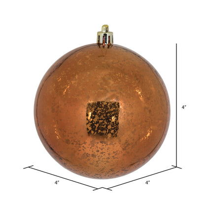 Vickerman 4" Copper Shiny Mercury Ball Ornament 6 per Bag.