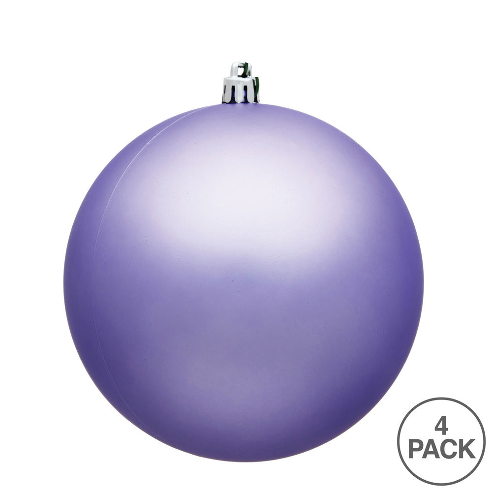 Vickerman 4.75" Lavender Matte Ball Ornament 4 per Bag