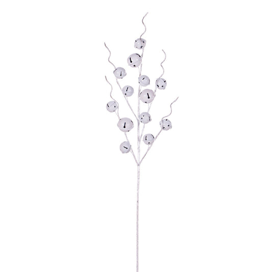Vickerman 33" White Metal Jingle Bell Spray 2 per bag
