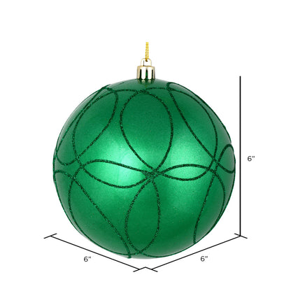 Vickerman 6" Seafoam Green Candy Ornament with Circle Glitter Pattern 3 per Bag