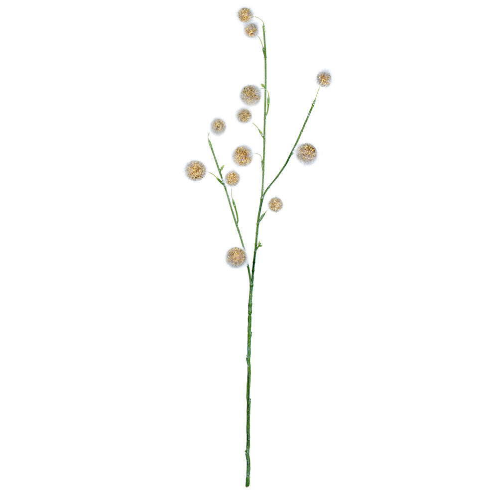 Vickerman 31" Artificial Yellow Pom Pom Spray. Includes 3 sprays per pack.