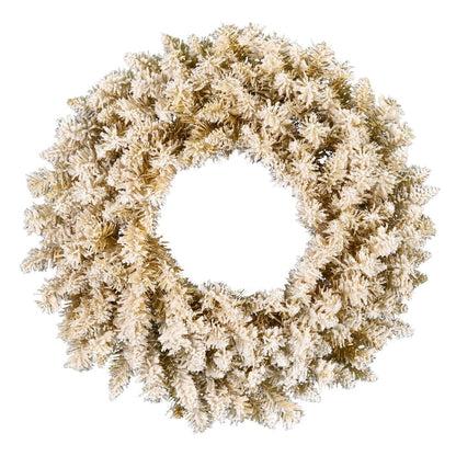 Vickerman 24" Frosted Gold Artificial Christmas Wreath Unlit