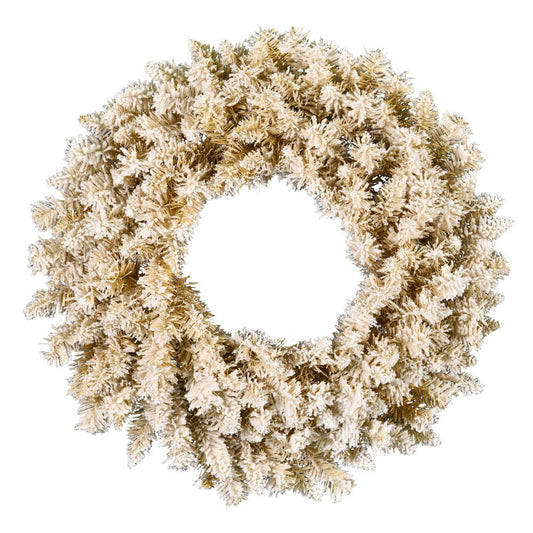 Vickerman 24" Frosted Gold Artificial Christmas Wreath Unlit