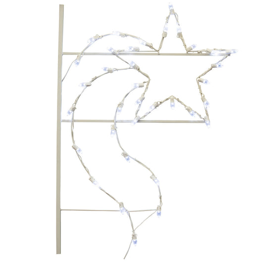 Vickerman 4' Designer Star Commercial Pole Decoration With 35 LED Pure White Lights.