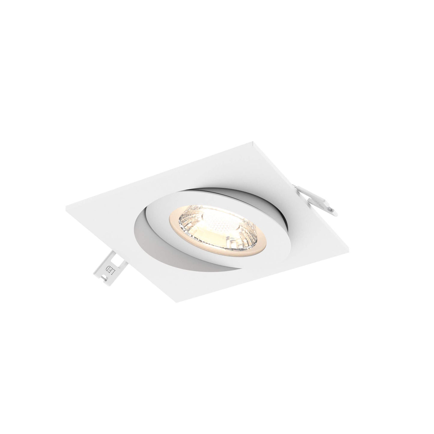 Dals Lighting Duo/Square Pivot 4" LED Flat Gimbal Downlight, 90° Tilt, CCT And Voltage Selectable