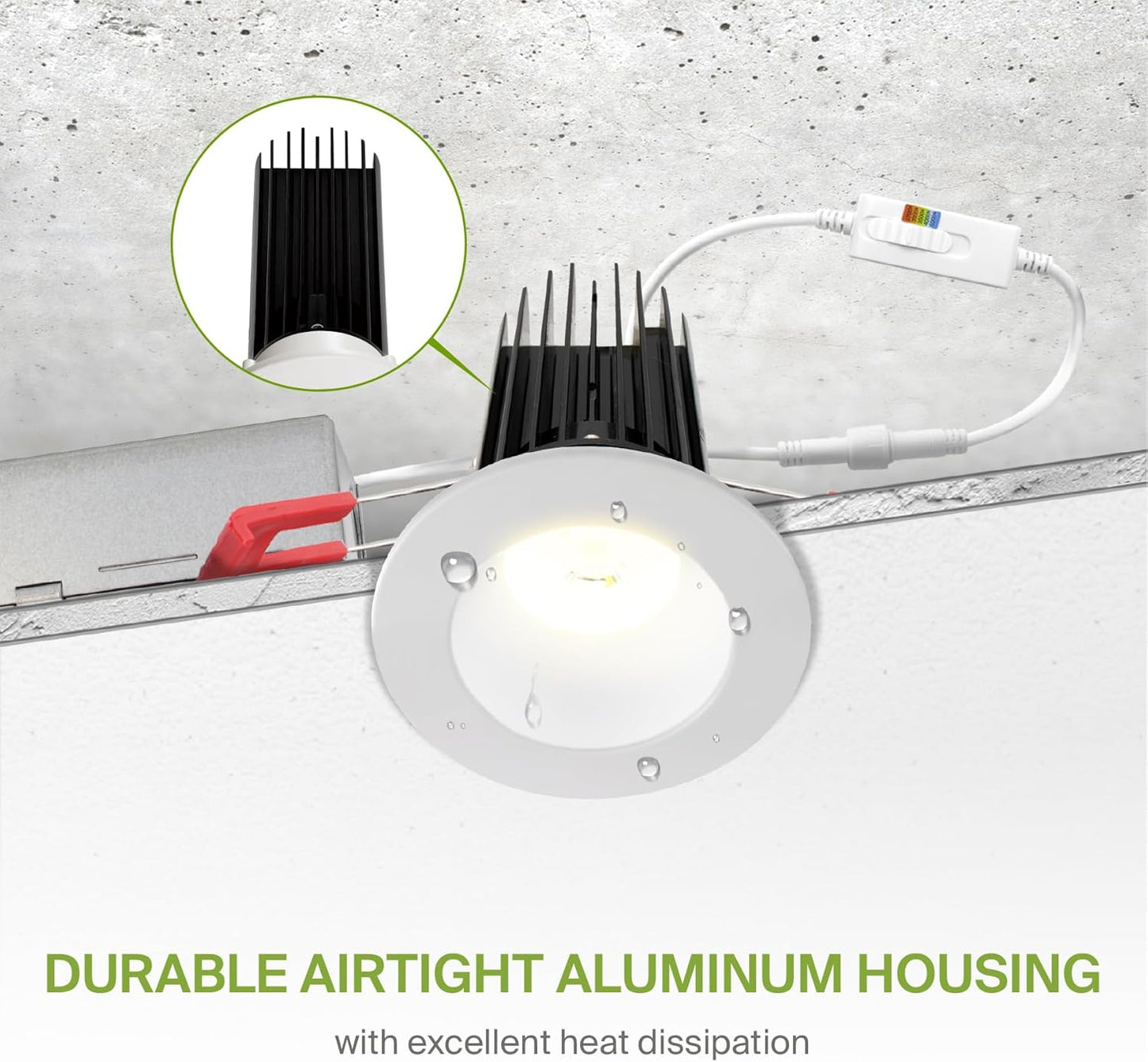 ASD Lighting LED Downlight Round 2inch 15W 120V Triac 2700/3000/3500/4000/5000K White ETL Energy Star