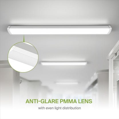 ASD Lighting LED Wrap Fixture 4ft 32/40/48W 120-277V 0-10V Dimmable 120Lm/W 3500/4000/5000K White UL DLC Standard
