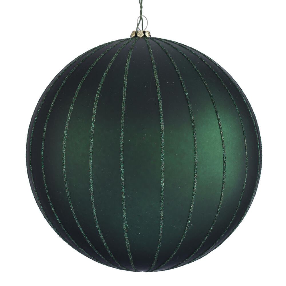 Vickerman 6" Midnight Green Matte Glitter Ball Christmas Ornament 2 pieces per bag