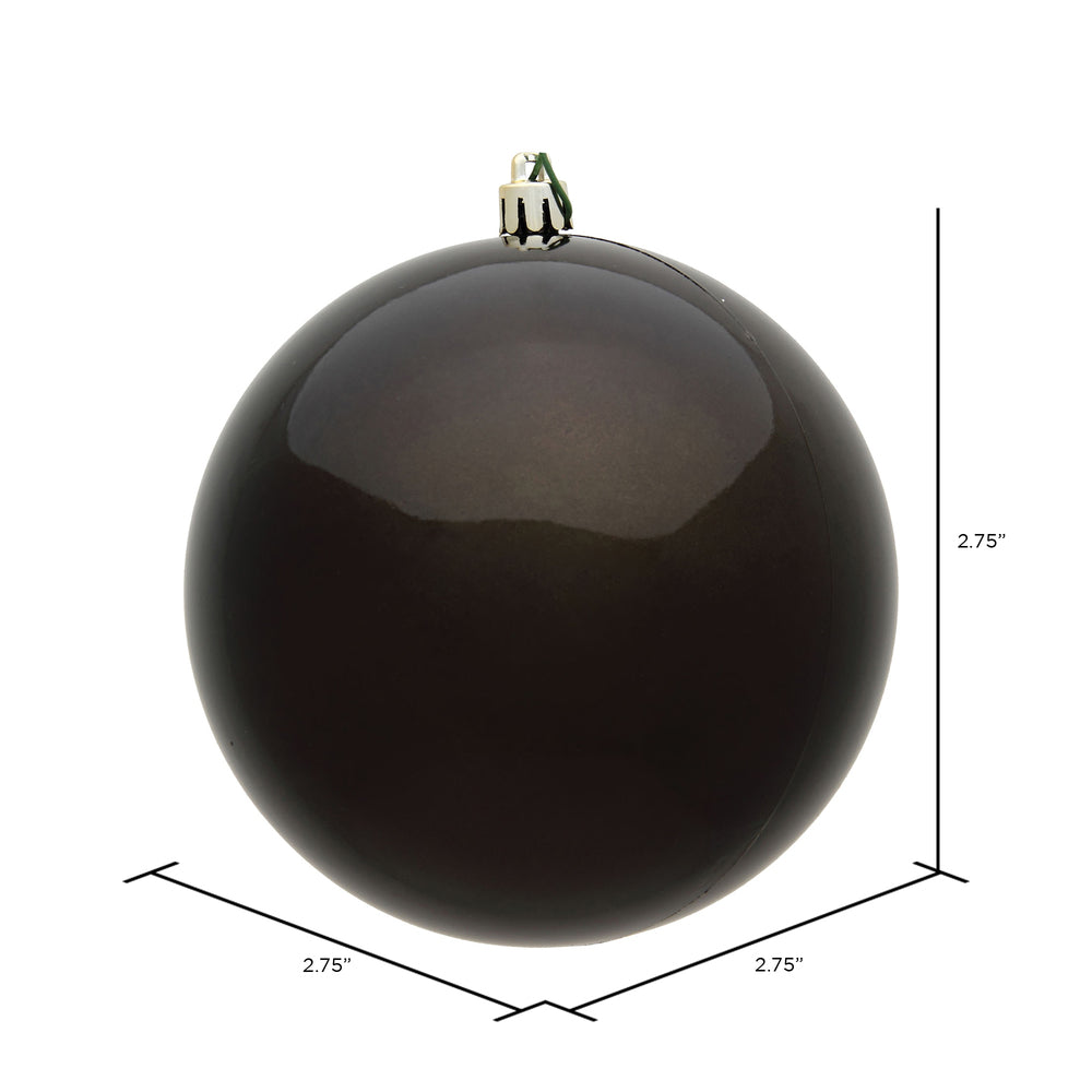 Vickerman 2.75" Gunmetal Shiny Ball Ornament 12 per Bag