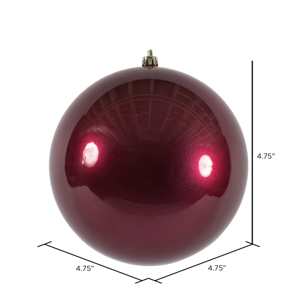 Vickerman 4.75" Berry Red Candy Ball Ornament 4 per Bag