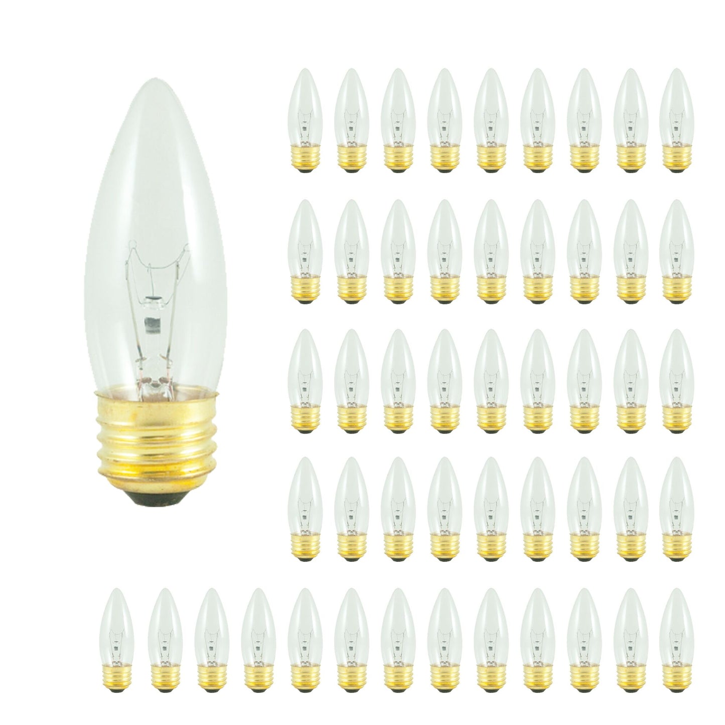 BULBRITE INCANDESCENT B10 MEDIUM SCREW (E26) 40W DIMMABLE LIGHT BULB 2700K/WARM WHITE 50PK (495040)