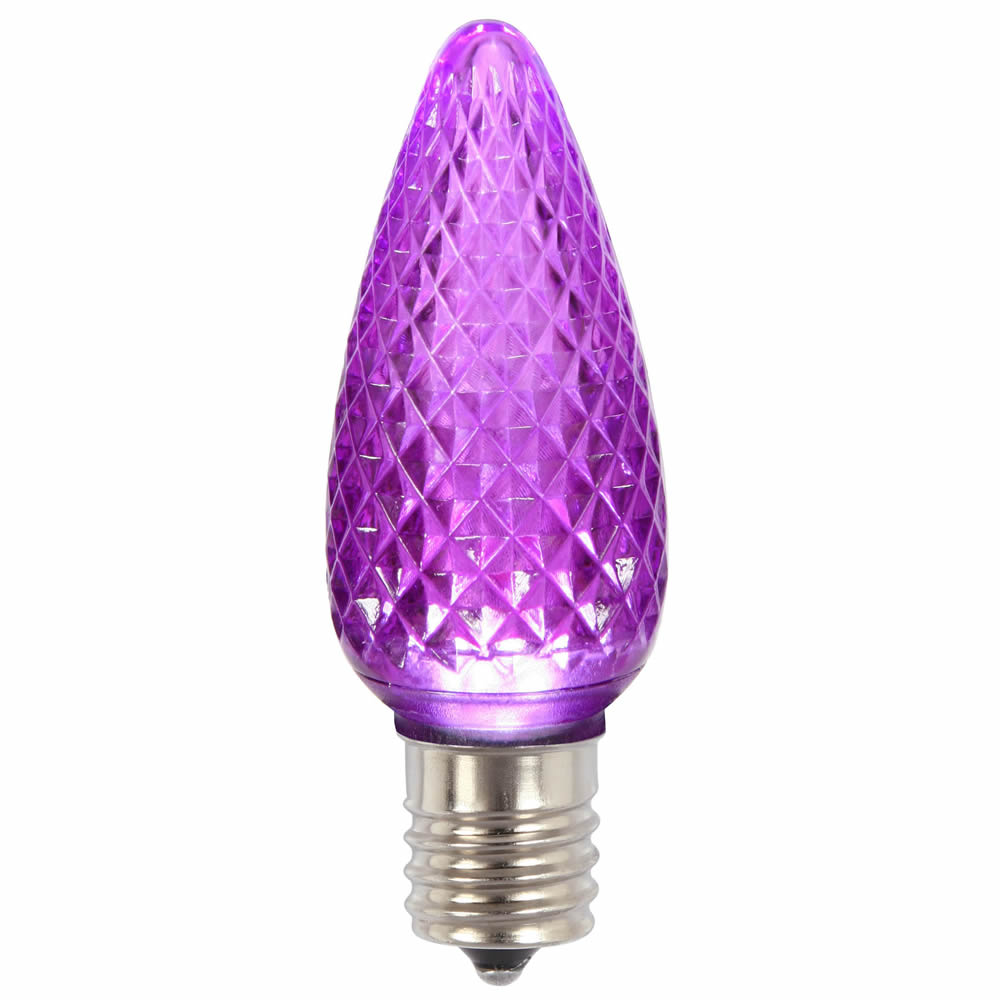 Vickerman C9 LED Purple Faceted Twinkle Bulb  Nickel Base  120V .96 Watts 25 Bulbs per bag