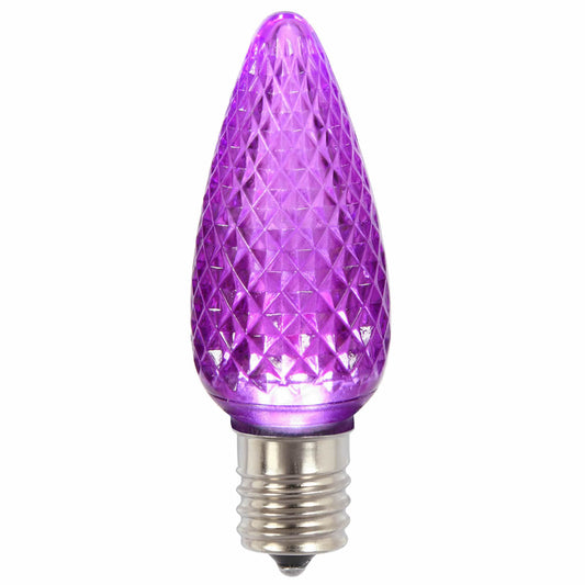 Vickerman C9 LED Purple Faceted Twinkle Bulb  Nickel Base  120V .96 Watts 25 Bulbs per bag