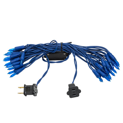 Vickerman 50 LED Blue Dura-Lit Light on Blue Wire, 37' Christmas Light Strand