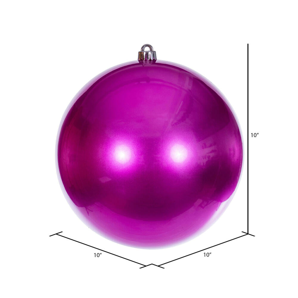 Vickerman 10" Hot Pink Candy Ball Ornament 1 per bag.