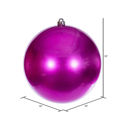 Vickerman 10" Hot Pink Candy Ball Ornament 1 per bag.