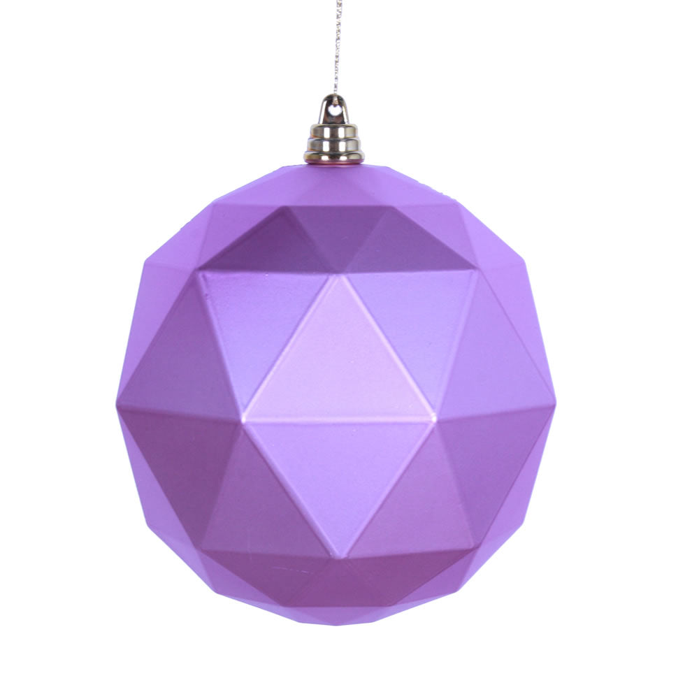 Vickerman 6" Orchid Geometric Ball Ornament Featuring a Matte Finish. Comes 4 per bag