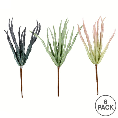 Vickerman 11" Artificial Mixed Green Haworthia Spray. Includes 6 sprays per pack.