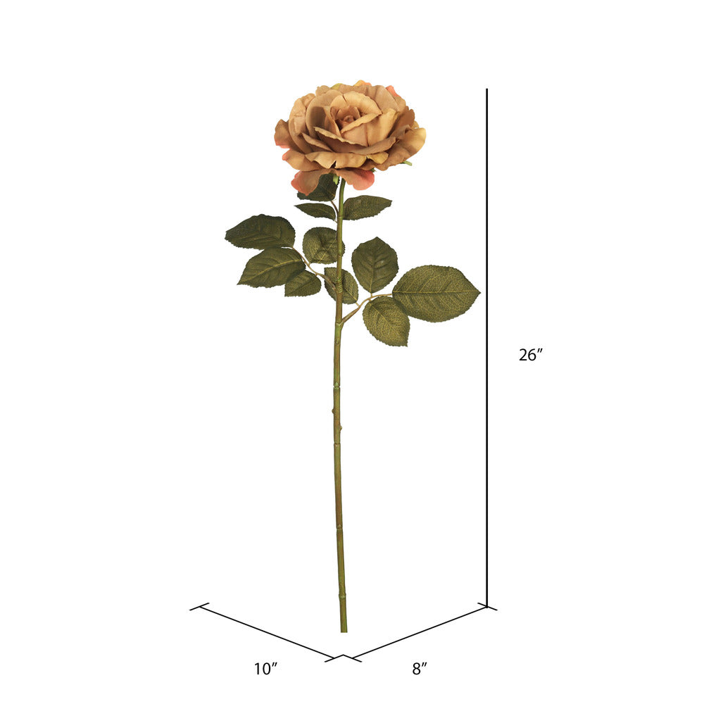 Vickerman 26" Artificial Light Brown Autumn French Rose Stem Set of 3