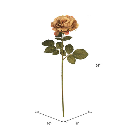 Vickerman 26" Artificial Light Brown Autumn French Rose Stem Set of 3