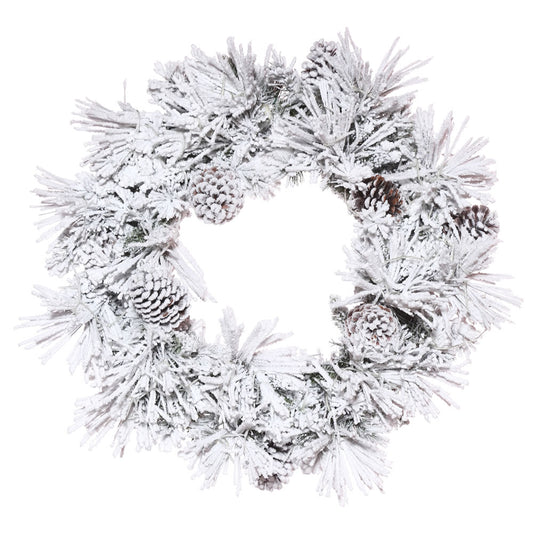 Vickerman 48" Flocked Atka Artificial Christmas Wreath Unlit