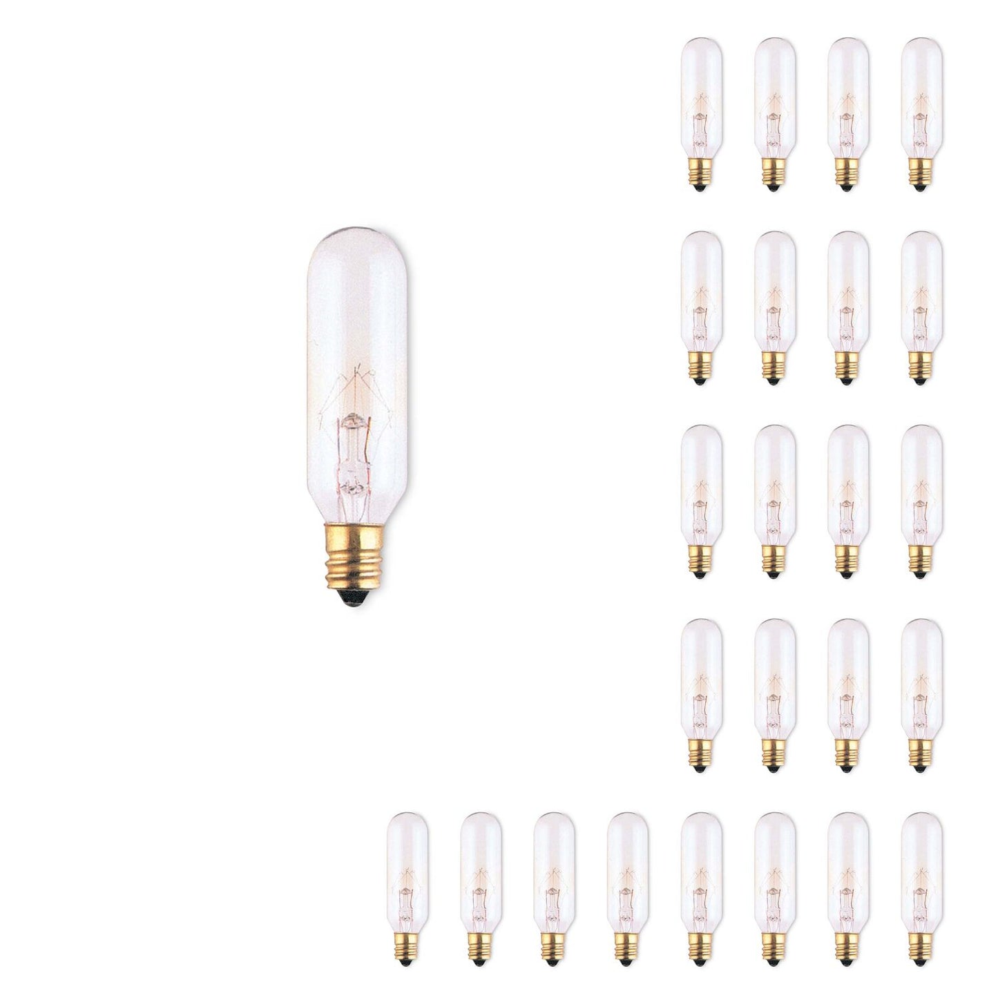 BULBRITE INCANDESCENT T6 CANDELABRA SCREW (E12) 25W DIMMABLE LIGHT BULB 2700K/WARM WHITE 25PK (707125)