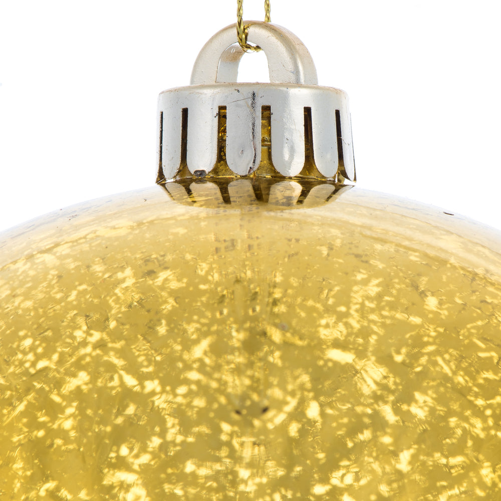 Vickerman 6" Honey Gold Mercury Ball Ornament 4 per Bag.