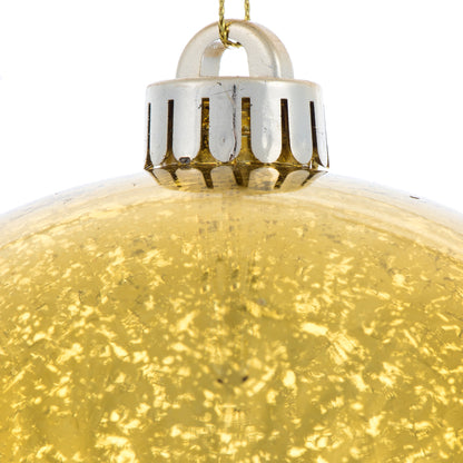 Vickerman 6" Honey Gold Mercury Ball Ornament 4 per Bag.