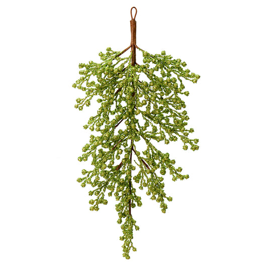 Vickerman 33" Lime Glitter Berry Artificial Christmas Door Swag Unlit