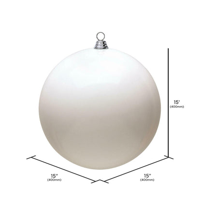 Vickerman 15.75" White Shiny Ball Ornament