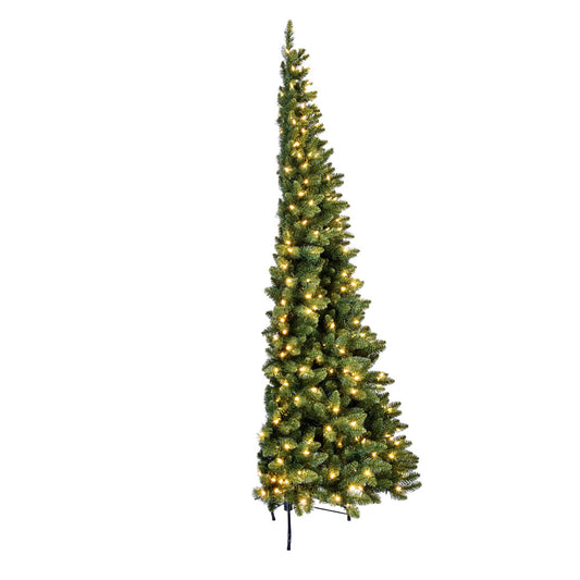 Vickerman 9' x 62" Chapel Pine Artificial Christmas Half Tree Warm White Dura-lit LED Lights