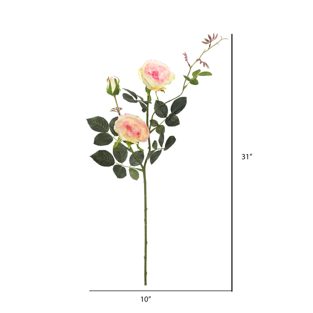 Vickerman 31'' Artificial Yellow and Pink Rose Spray. Includes 3 sprays per pack.