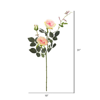 Vickerman 31'' Artificial Yellow and Pink Rose Spray. Includes 3 sprays per pack.