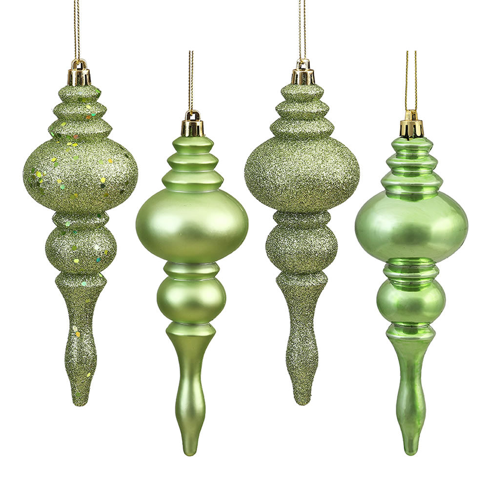 Vickerman 7" Celadon 4-Finish Finial Ornament 8 per Box