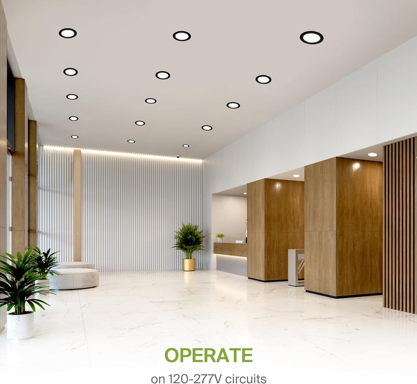 ASD Lighting LED Recessed Mini Panel Round 6inch 15W 120-277V 0-10V Dimmable 2700/3000/3500/4000/5000K with Baffle Trim Black ETL Energy Star
