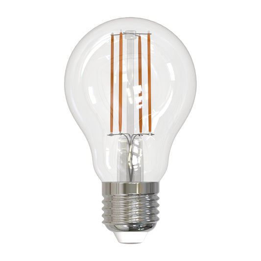 Bulbrite 7 Watt Dimmable Clear A19 LED Light Bulbs with Medium (E26) Base, 3000K Soft White Light, 800 Lumens