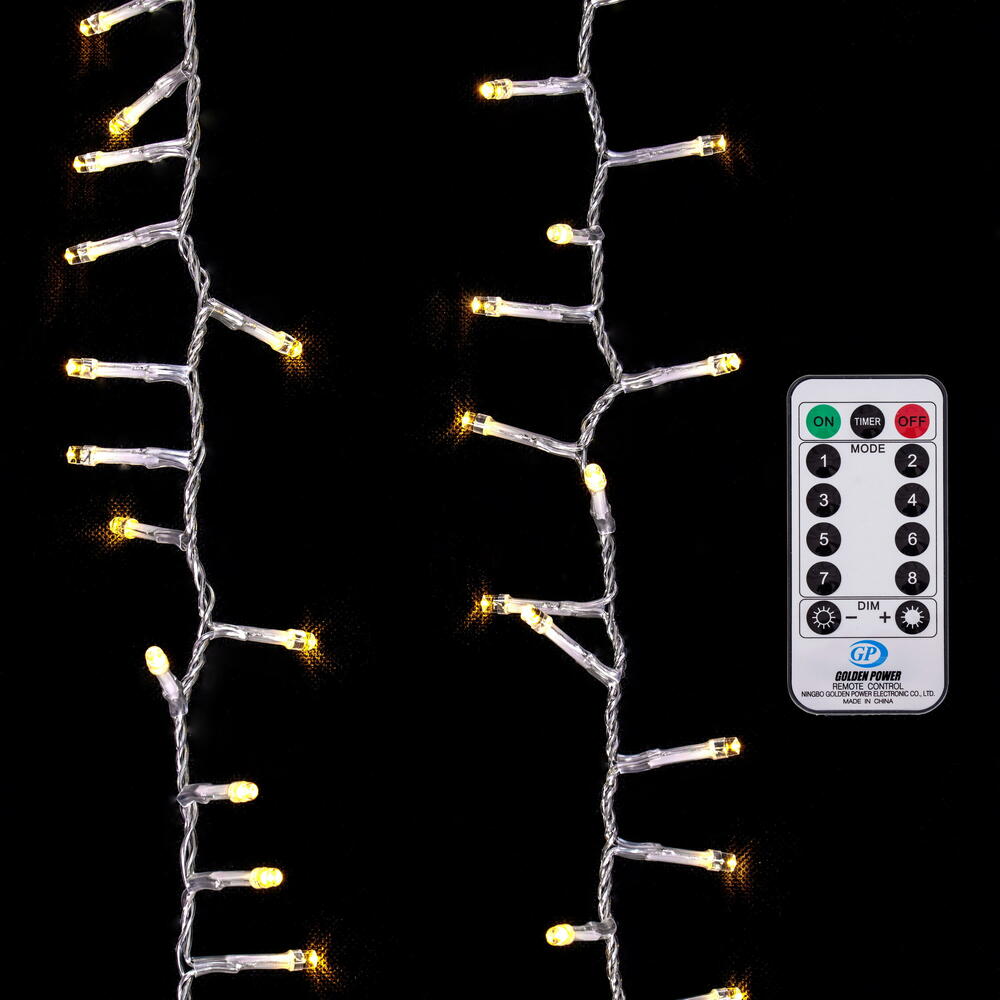Vickerman 1000 Light Warm White LED Indoor/Outdoor 8-Function Snake Light Set.