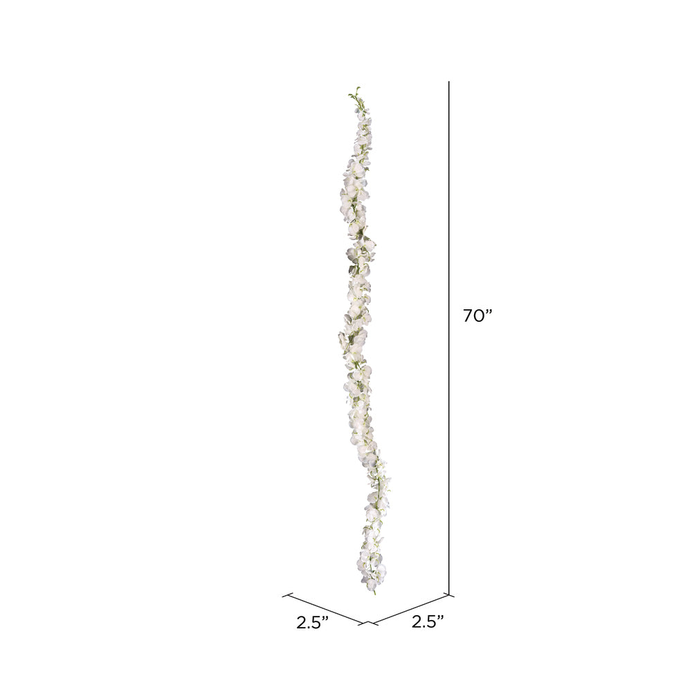 Vickerman 70" Artificial White Wisteria Vine Pack of 2