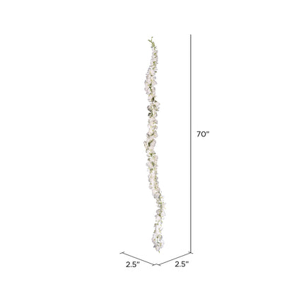 Vickerman 70" Artificial White Wisteria Vine Pack of 2