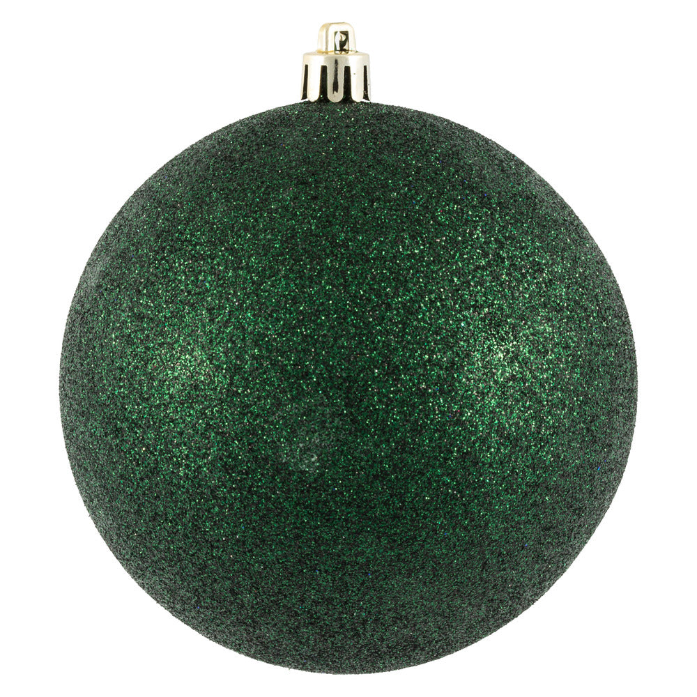 Vickerman 4" Midnight Green Glitter Ball Ornament 6 per Bag