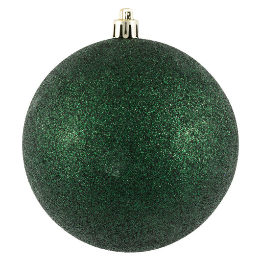 Vickerman 4" Midnight Green Glitter Ball Ornament 6 per Bag