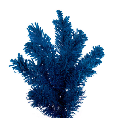 Vickerman 9' x 46" Flocked Turquoise Fir Artificial Unlit Slim Christmas Tree.