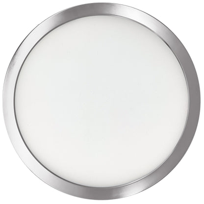 Bulbrite 773610 9 in.Round 17-Watt 3000K LED Flush Mount Light, 1400 Lumens, Nickel