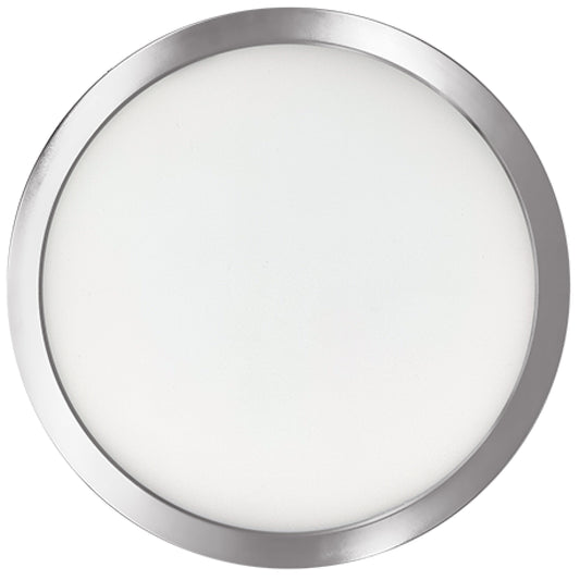 Bulbrite 773610 9 in.Round 17-Watt 3000K LED Flush Mount Light, 1400 Lumens, Nickel