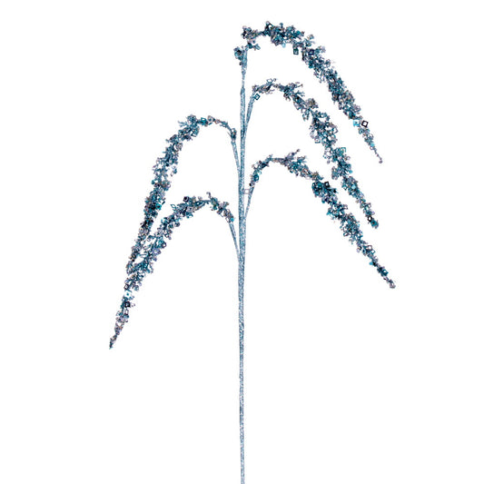 Vickerman 27" Artificial Baby Blue Glitter Setaria Christmas Spray 3 sprays per pack.