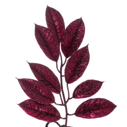 Vickerman 6' Burgundy Artificial Gardenia Glitter Garland.